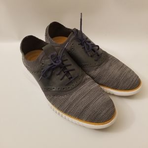 Cole Haan 2.ZeroGrand Packable Saddle Knit Oxfords C25308 Gray Men's Size 9.5 M